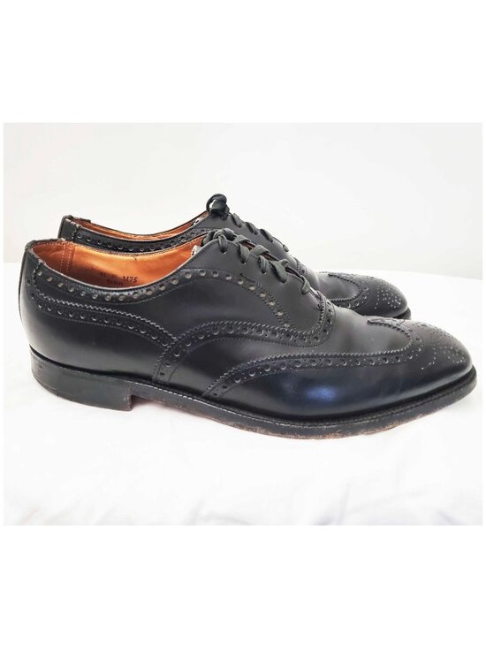 VTG Brooks Brothers Men\'s Black Wingtips Full Brogues Shoes. 41E. ENGLAND. main image 6